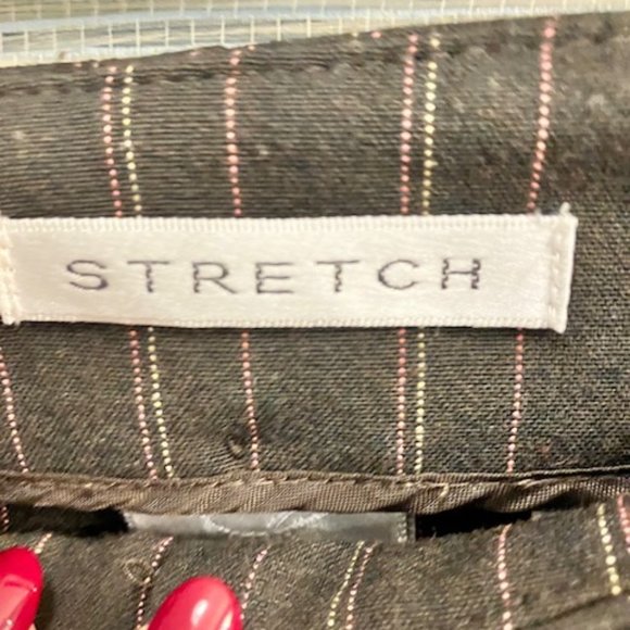 EMMA JAMES - Size XL 14/18  - Two Piece Pin Stripe Brown Career Pant Suit - EUC! - Picture 12 of 13